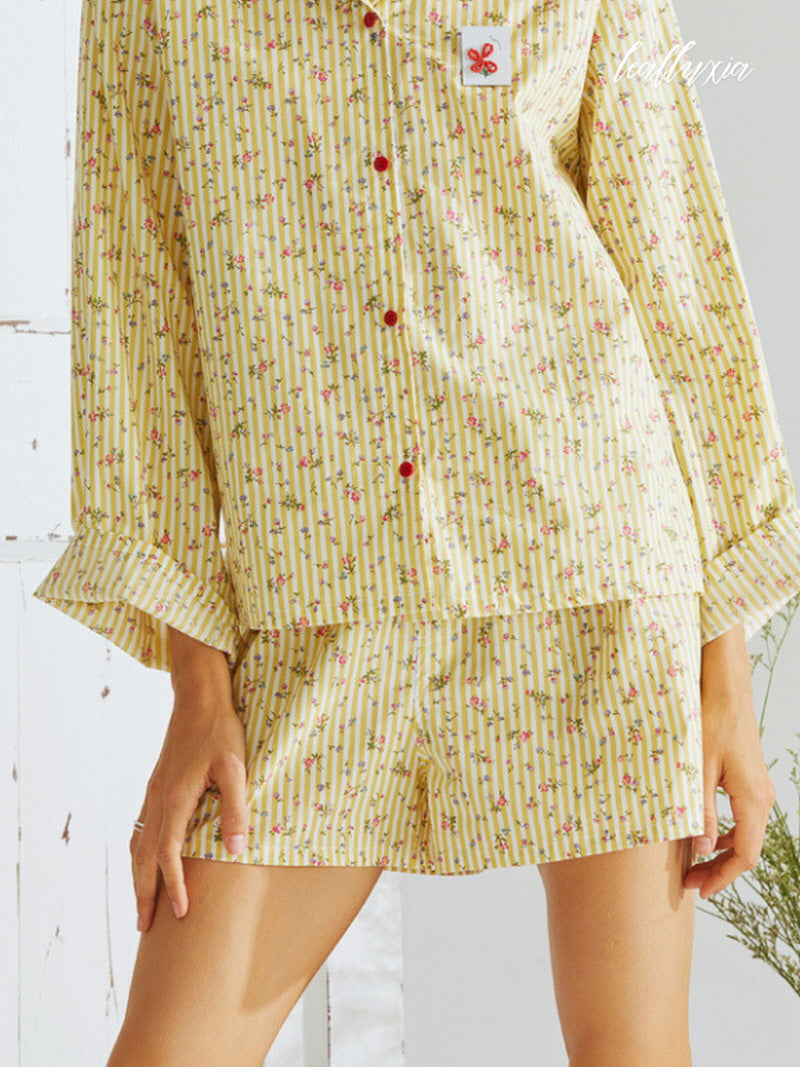 Golden Petal Pajama Set