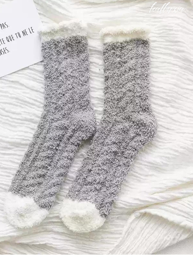 Pastel Cozy Fuzzy Sock