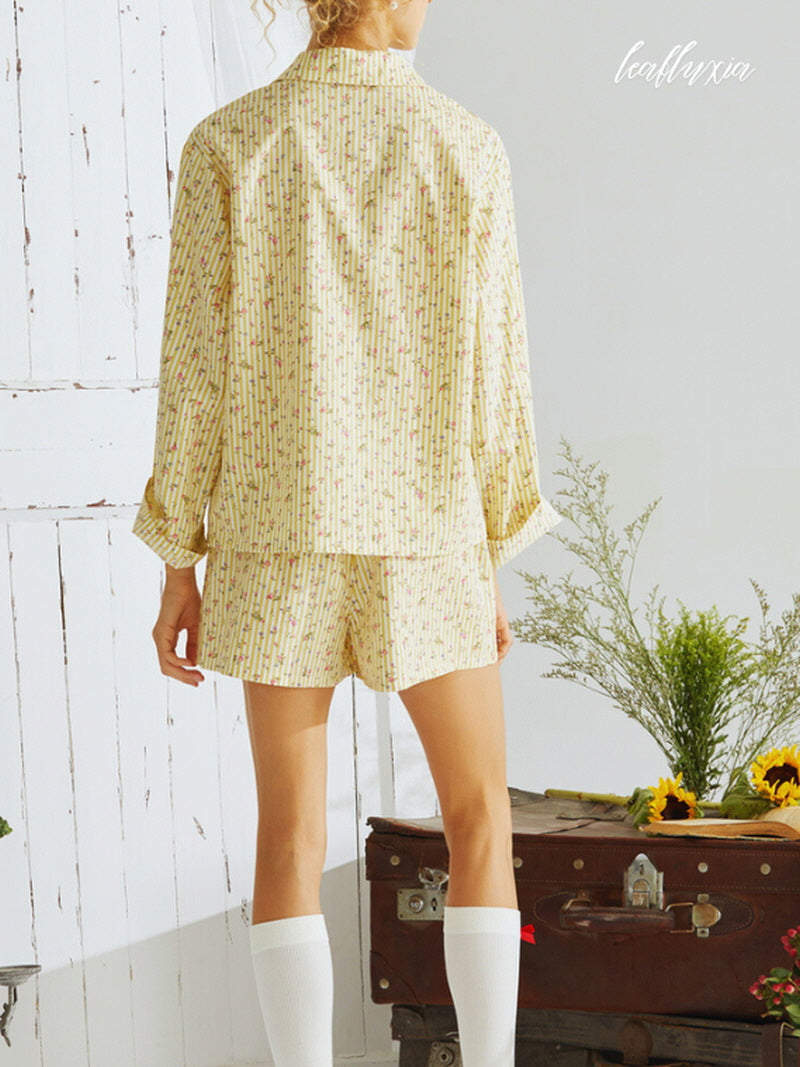 Golden Petal Pajama Set