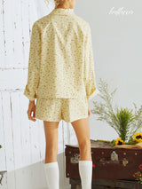 Golden Petal Pajama Set