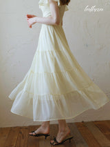 Lemon Whisper Tiered Dress