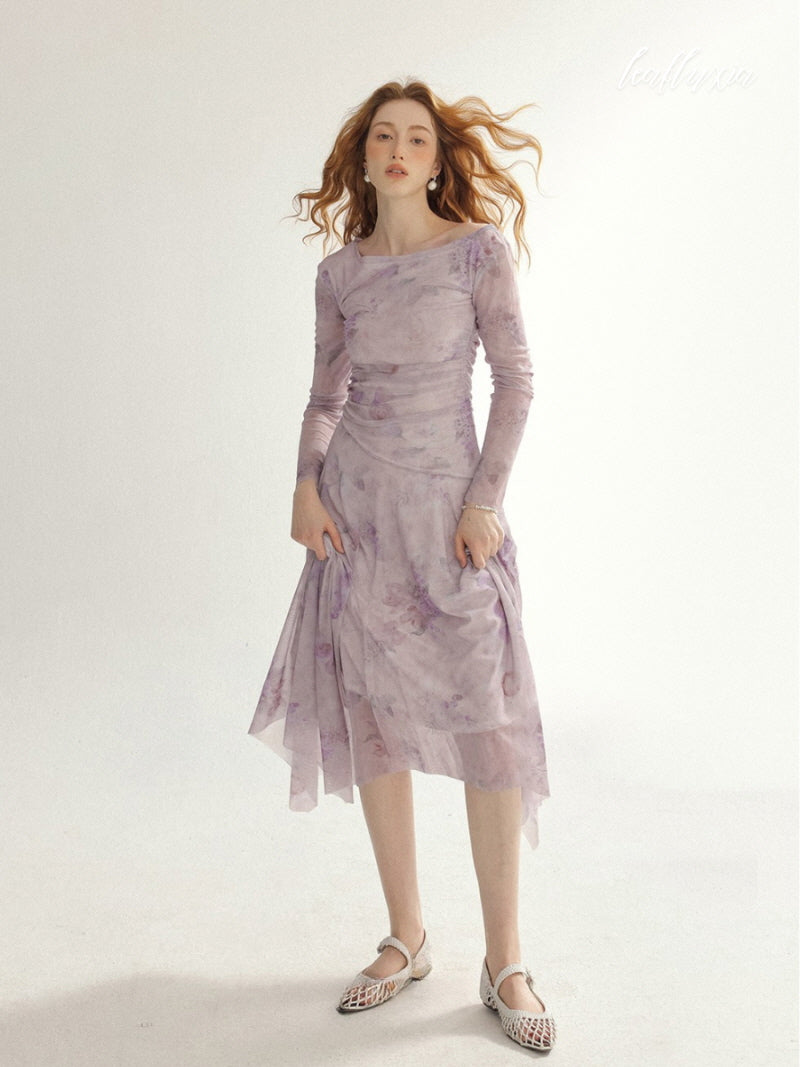 Violet Mist Asymmetrical Dress