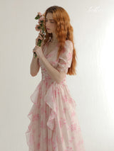 Rose Petal Wrap Dress