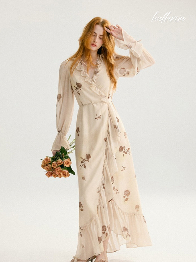 Ivory Garden Wrap Dress