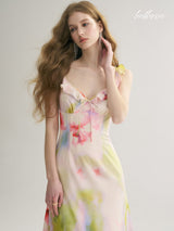 Watercolor Bloom Slip Dress