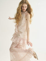 Blush Petal Halter Dress