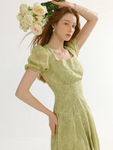 Olive Blossom Midi Dress