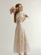 Antique Floral Pink Dress