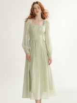 Embroidered Mint Blossom Dress