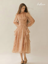 Peach Blossom Long Sleeve Dress