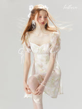 Soft Petal Mist Mini Dress