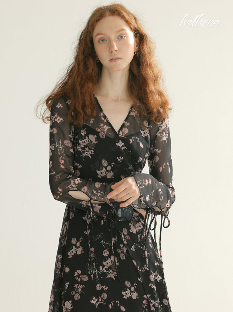 Dark Rose Chiffon Dress