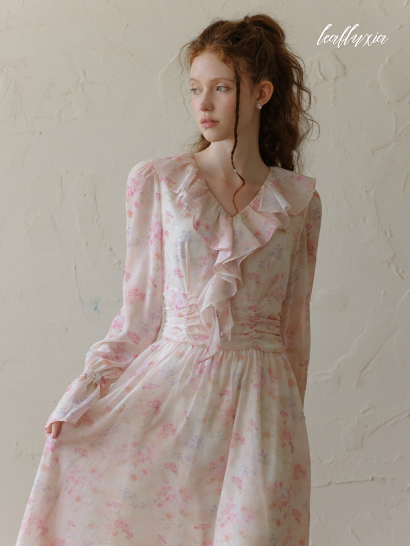 Blush Blossom Ruffle Dress