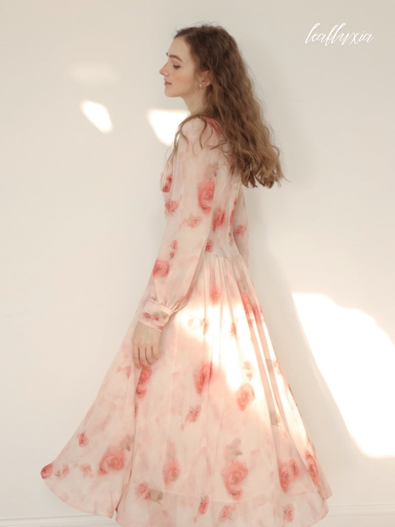Blushing Rose Chiffon Dress