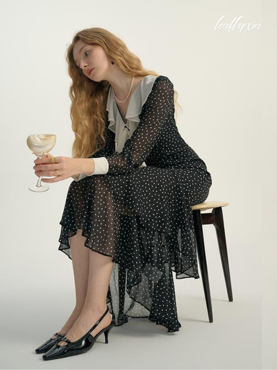 Midnight Polka Dress