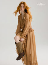 Andalée Ruffle Chiffon Dress