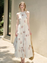 Sunlit Garden Halter Dress