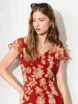 Crimson Hibiscus Dress