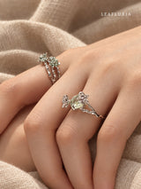 Moss Bud Branch Adjustable Ring | 925 Sterling Silver