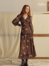 Golden Leaf Evening Dress