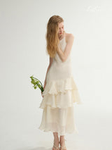 Ivory Whisper Ruffle Dress