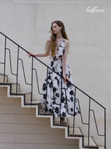 Ivory Noir Bloom Dress