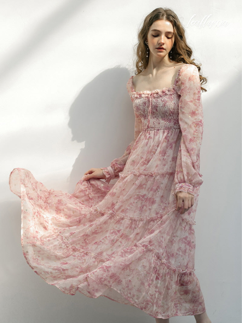 Pink Whisper Floral Dress