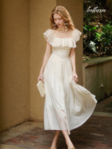 Soft Butter Puff Dress