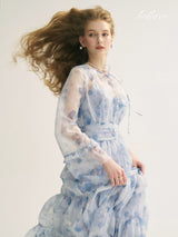 Moonlit Blossom Tiered Dress