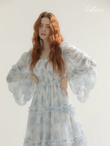 Pastel Snow Blue Elegance Dress