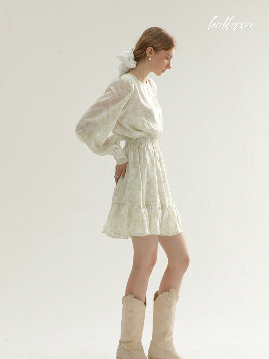 Soft Olive Meadow Dress