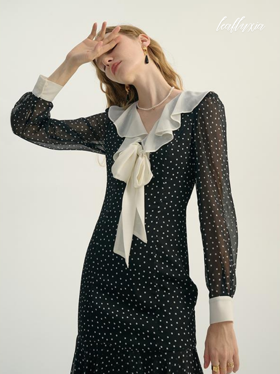 Midnight Polka Dress