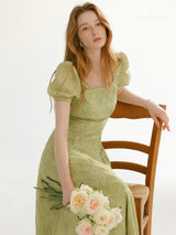 Olive Blossom Midi Dress
