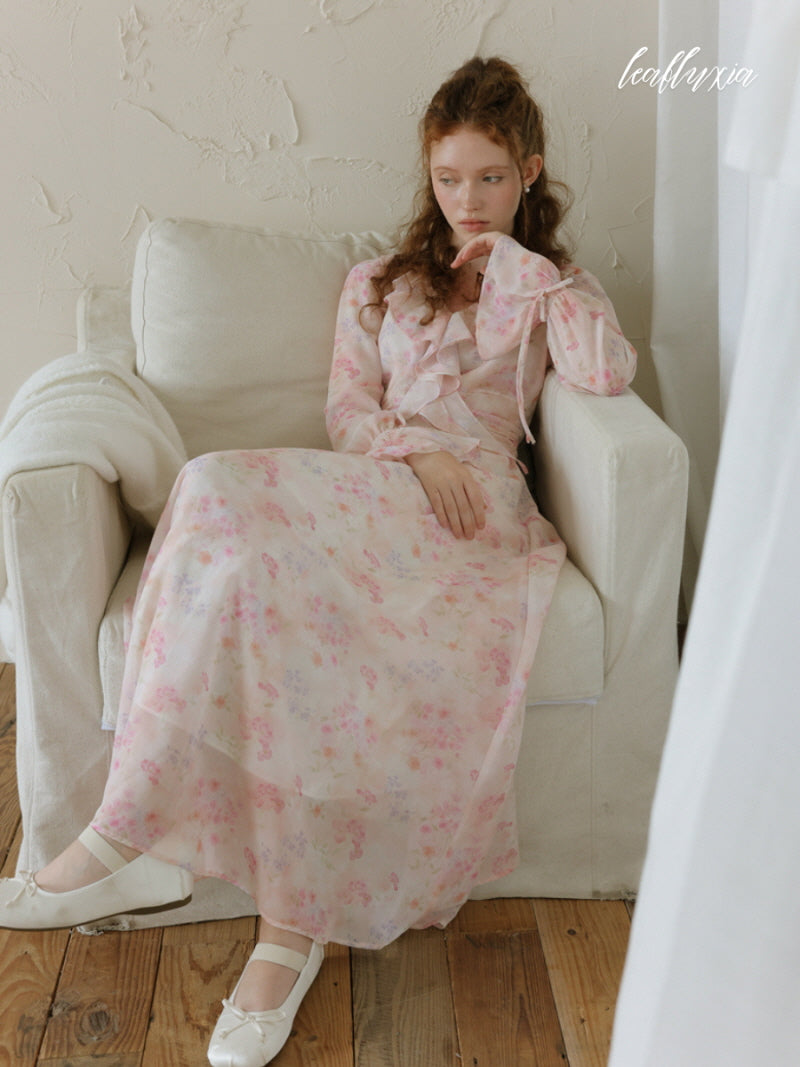 Blush Blossom Ruffle Dress