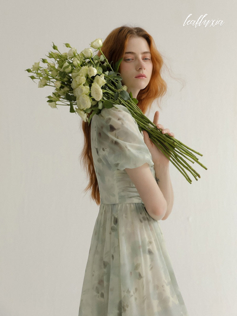 Moonlit Sage Floral Dress