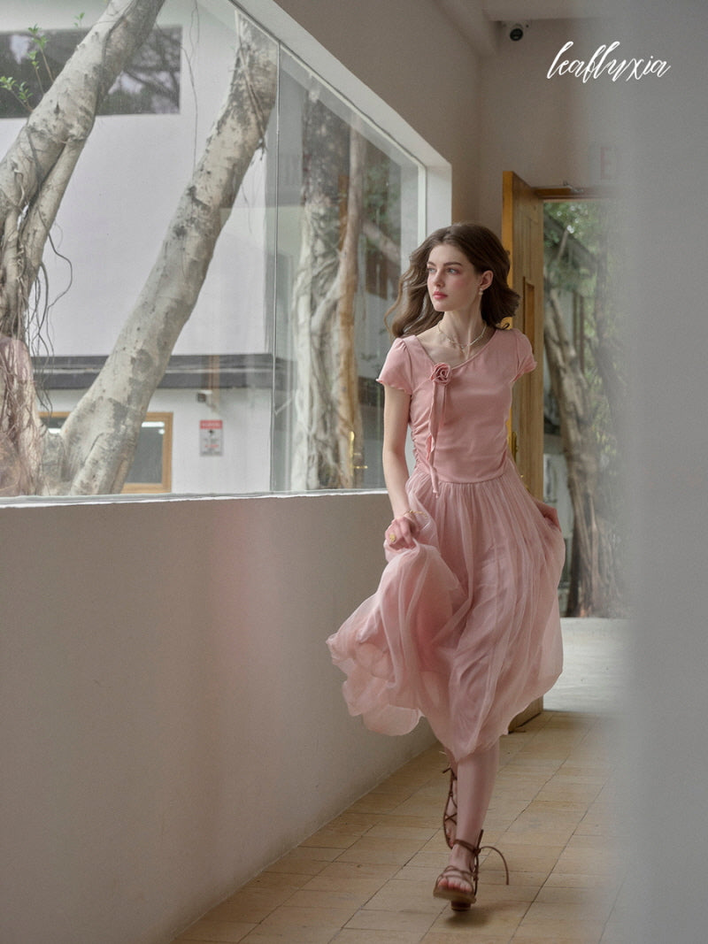 Blush Petal Tulle Dress