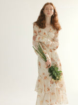 Floral Ruffle Long Dress