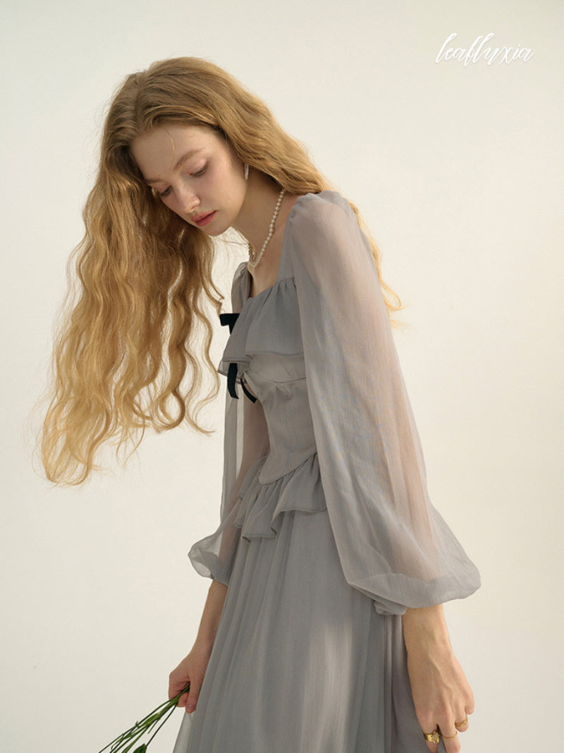 Romantic Frill Chiffon Dress