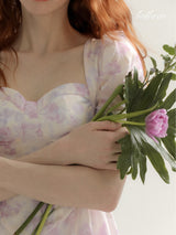 Lilac Blossom Midi Dress