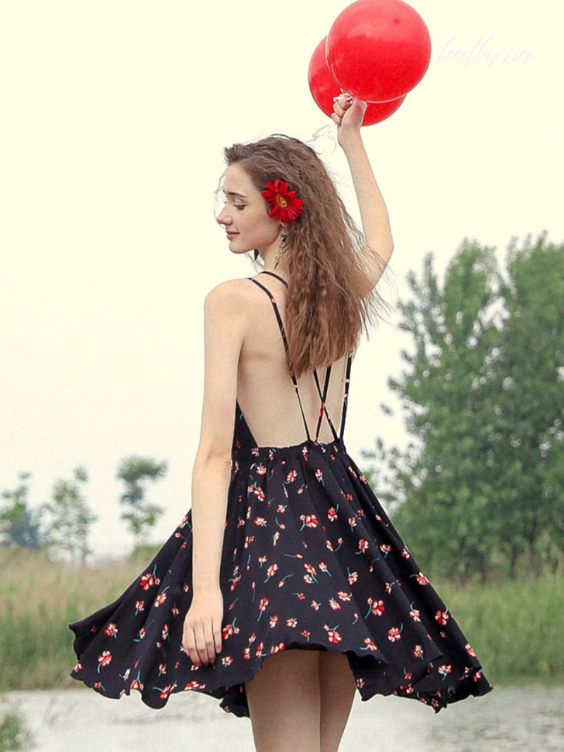 Moonlit Hibiscus Lounge Dress