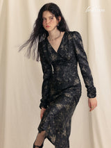 Shadow Blossom Gown Dress