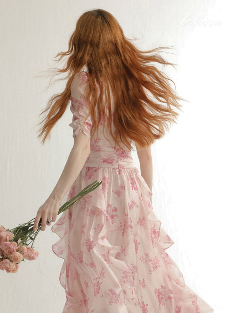 Rose Petal Wrap Dress