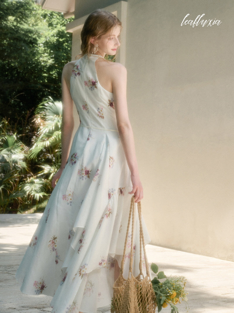 Sunlit Garden Halter Dress