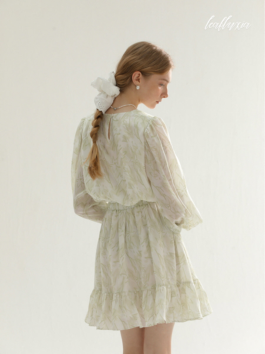 Soft Olive Meadow Dress