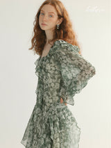 Midnight Ruffle Long Dress