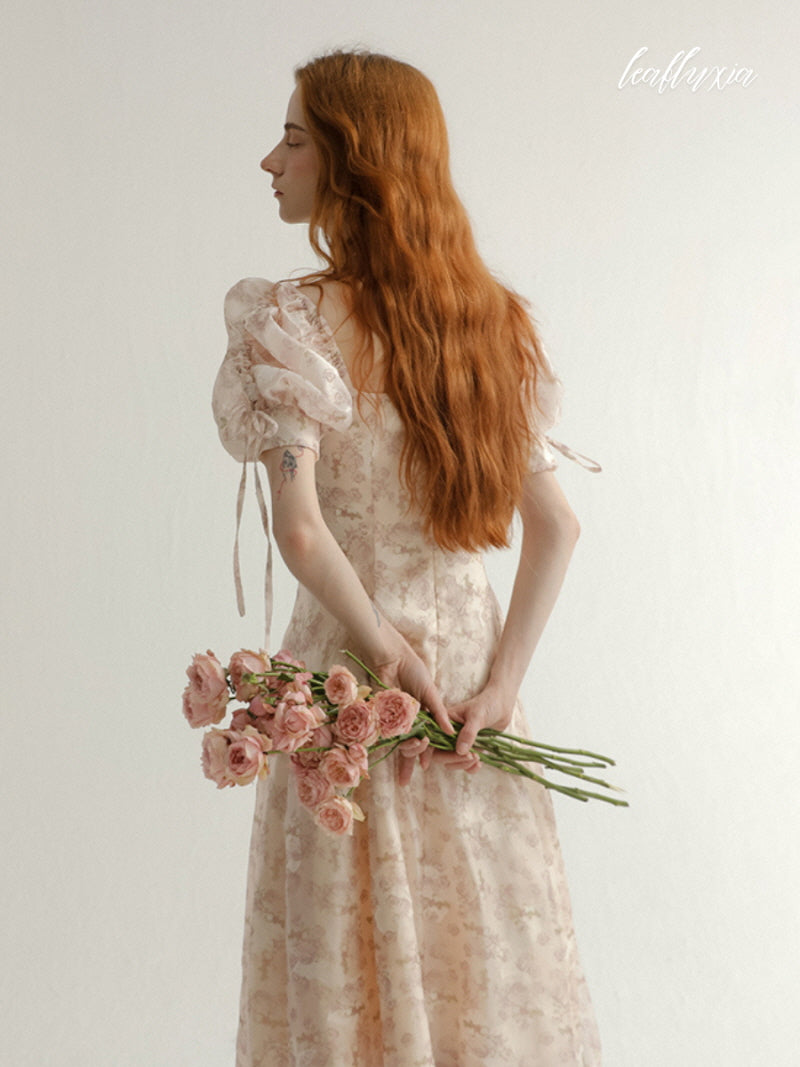 Antique Floral Pink Dress