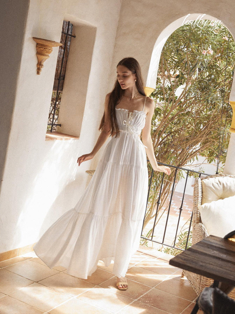 Ivory Glow Backless Dress