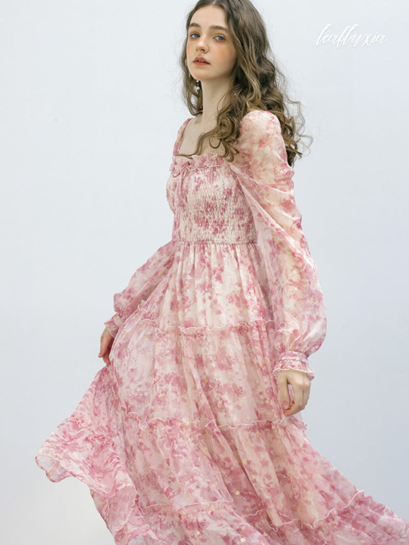 Pink Whisper Floral Dress