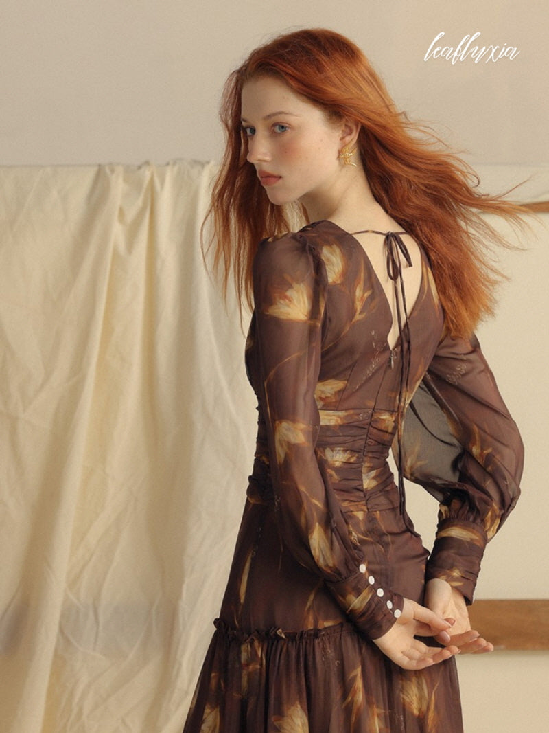 Golden Leaf Evening Dress