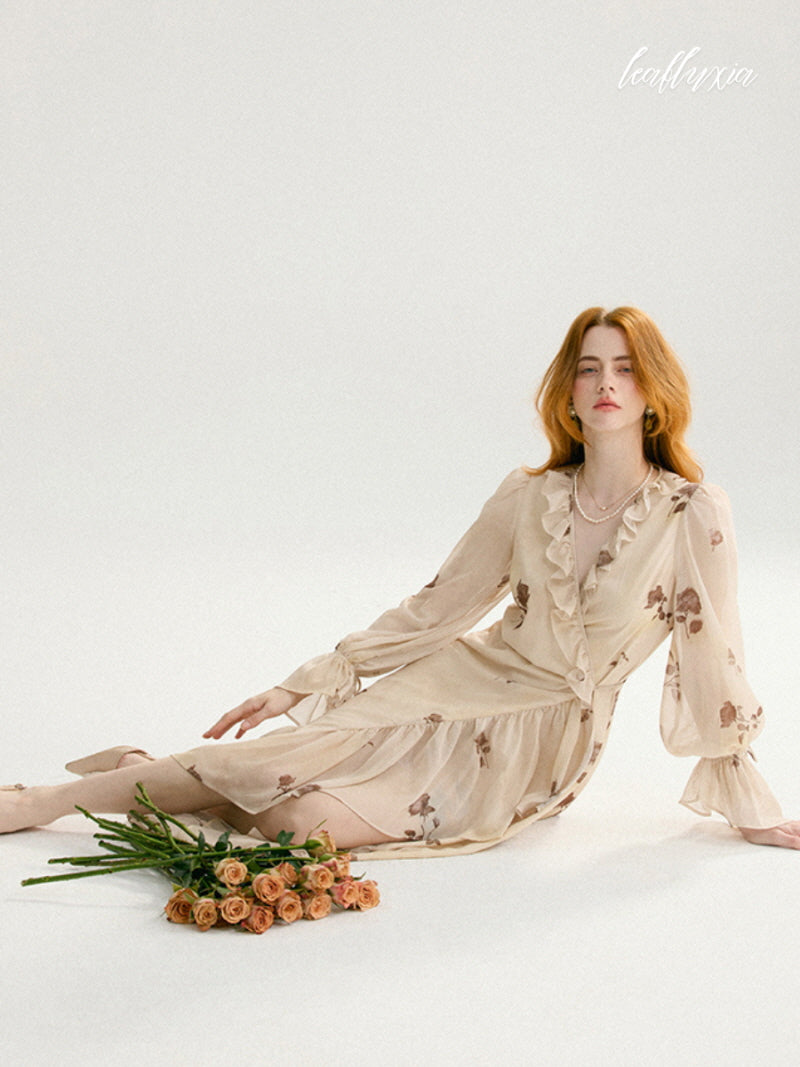 Ivory Garden Wrap Dress